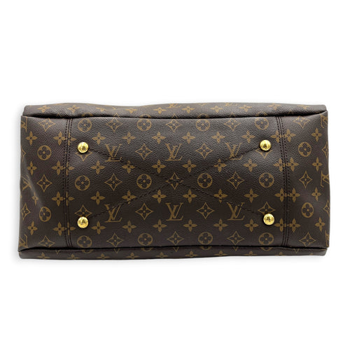Artsy Shoulder Bag Brown in Monogram Coated Canvas, Gold hardware