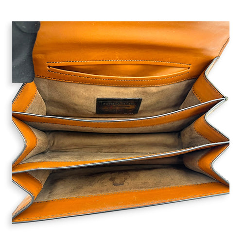 Knot Shoulder Bag Brown in Calfskin, Gold hardware