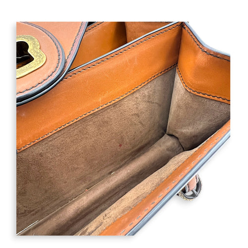 Knot Shoulder Bag Brown in Calfskin, Gold hardware