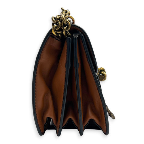 Knot Shoulder Bag Brown in Calfskin, Gold hardware