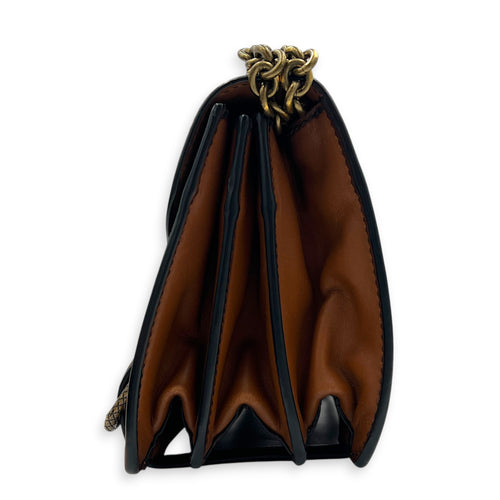 Knot Shoulder Bag Brown in Calfskin, Gold hardware