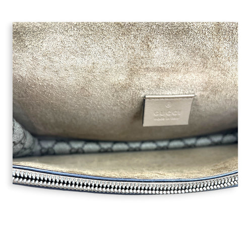 Dionysus Shoulder Bag Grey in Coated Canvas, Silver hardware