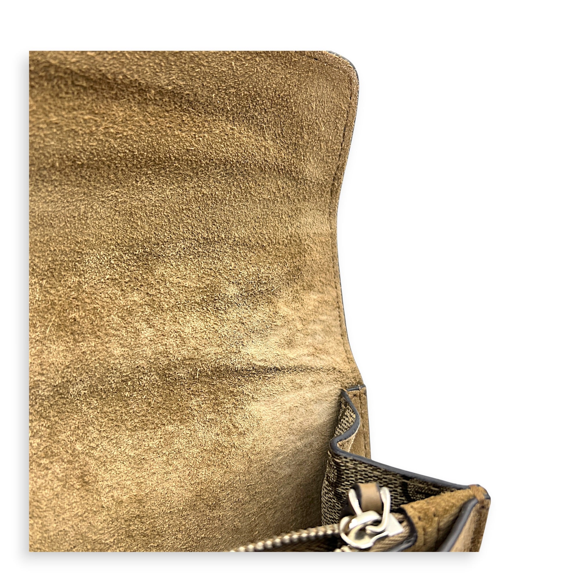 Dionysus Shoulder Bag Grey in Coated Canvas, Silver hardware