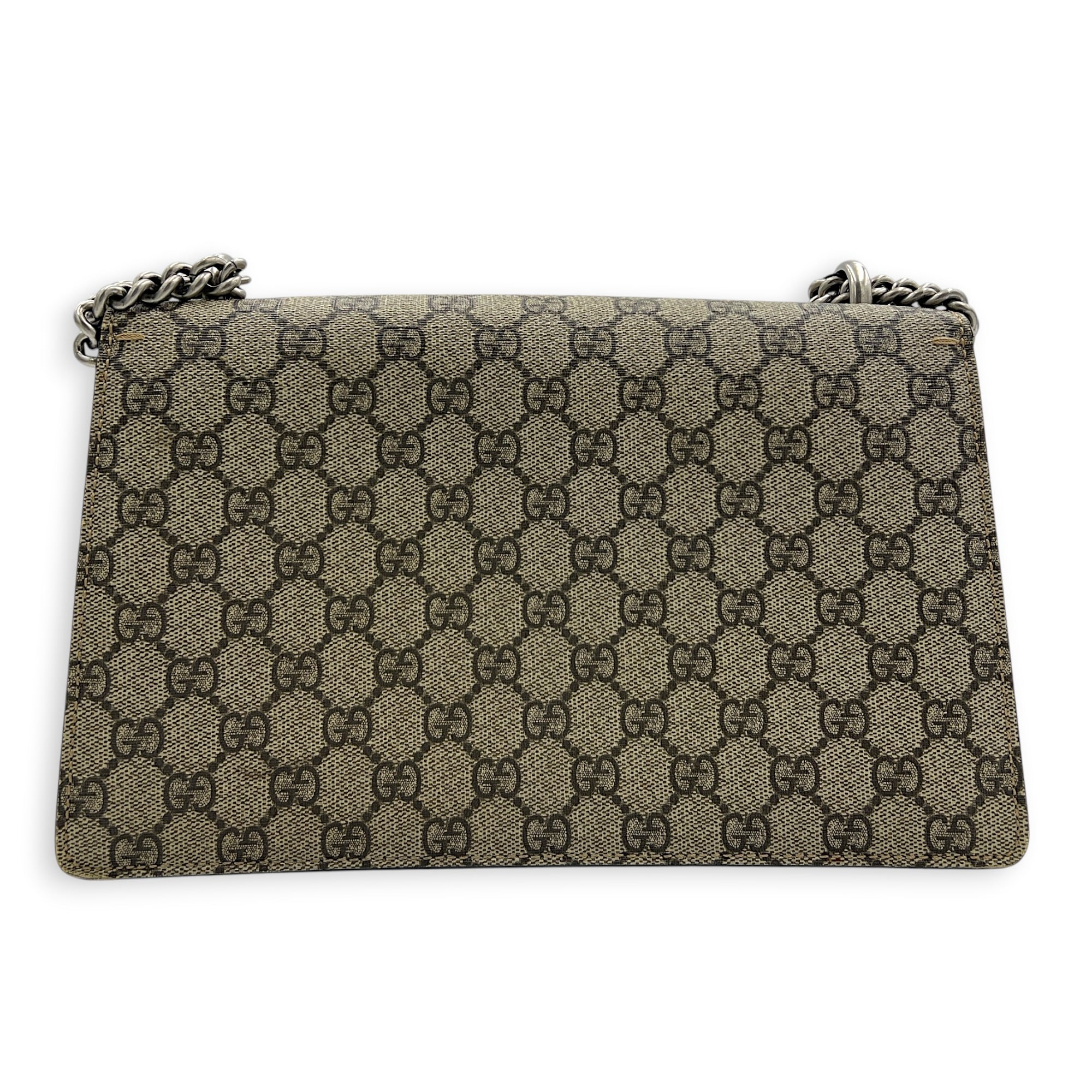 Dionysus Shoulder Bag Grey in Coated Canvas, Silver hardware