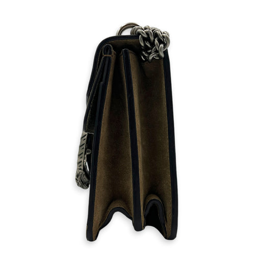 Dionysus Shoulder Bag Grey in Coated Canvas, Silver hardware