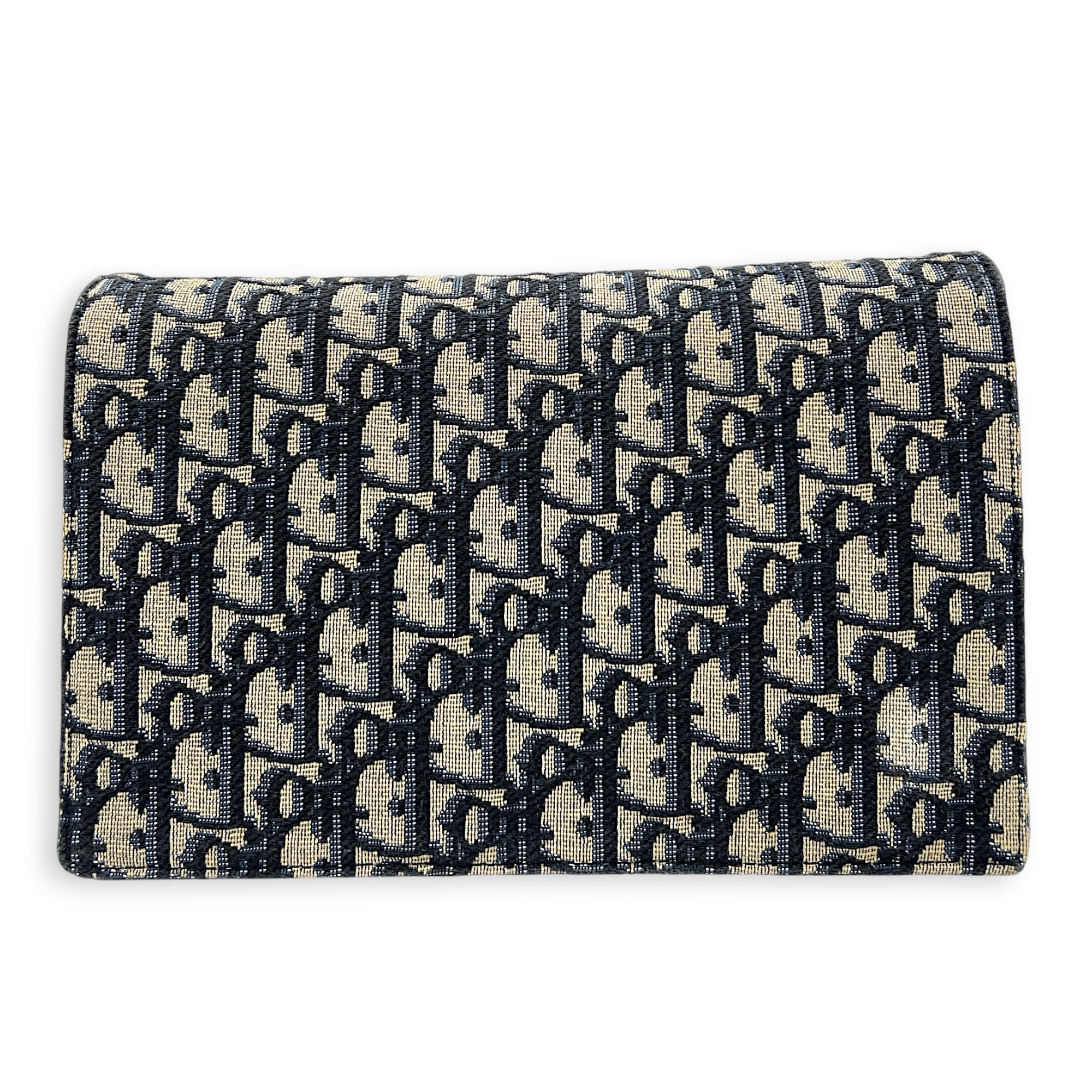 Saddle Wallet On Chain Blue in Canvas, Gold hardware