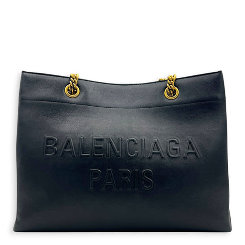 Duty Free Black Shoulder Bag in Calfskin, Gold hardware
