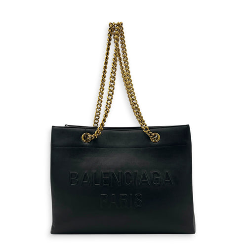 Duty Free Black Shoulder Bag in Calfskin, Gold hardware