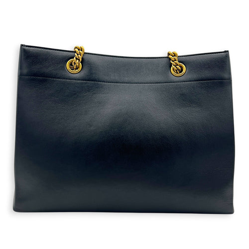 Duty Free Black Shoulder Bag in Calfskin, Gold hardware