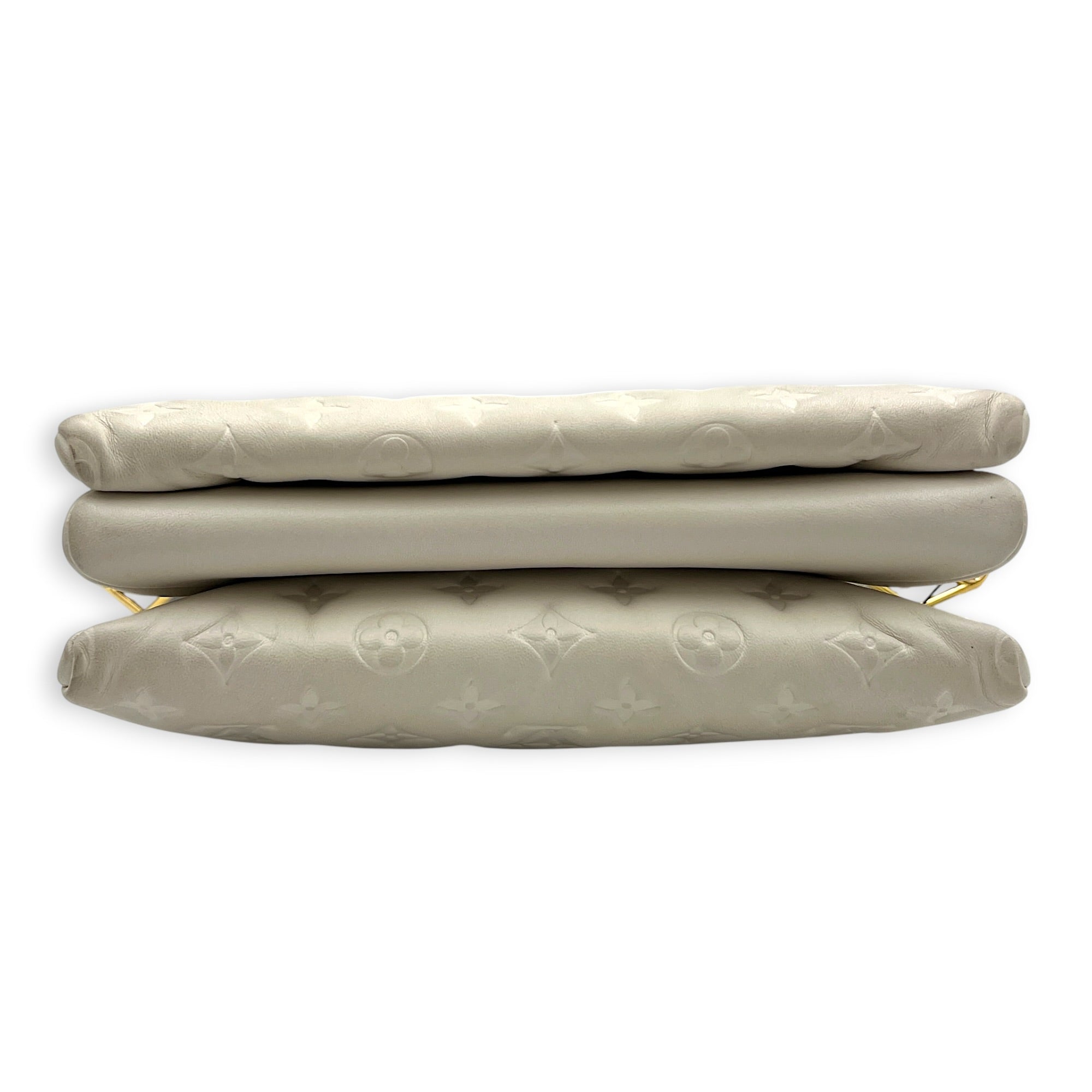 Coussin Shoulder Bag White in Lambskin, Gold hardware