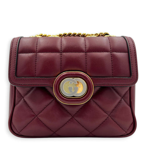 Interlocking G Deco Shoulder Bag in Lambskin, Gold hardware