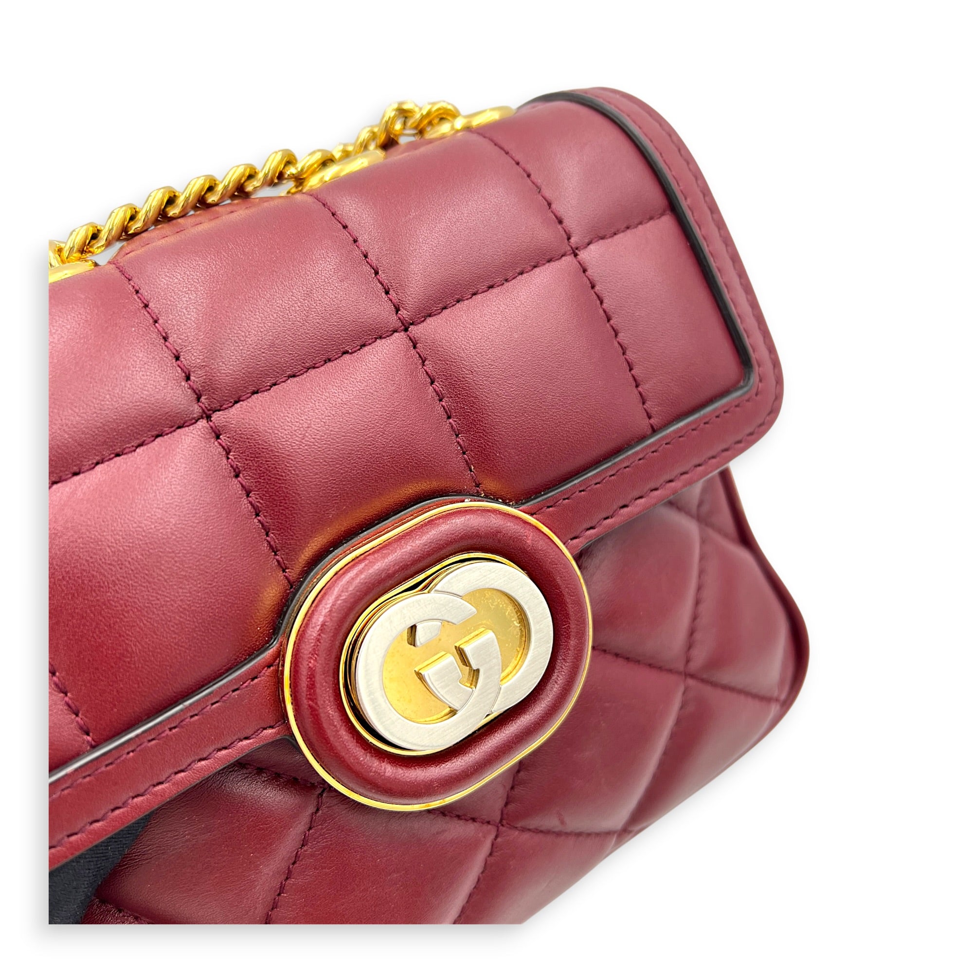 Interlocking G Deco Shoulder Bag in Lambskin, Gold hardware