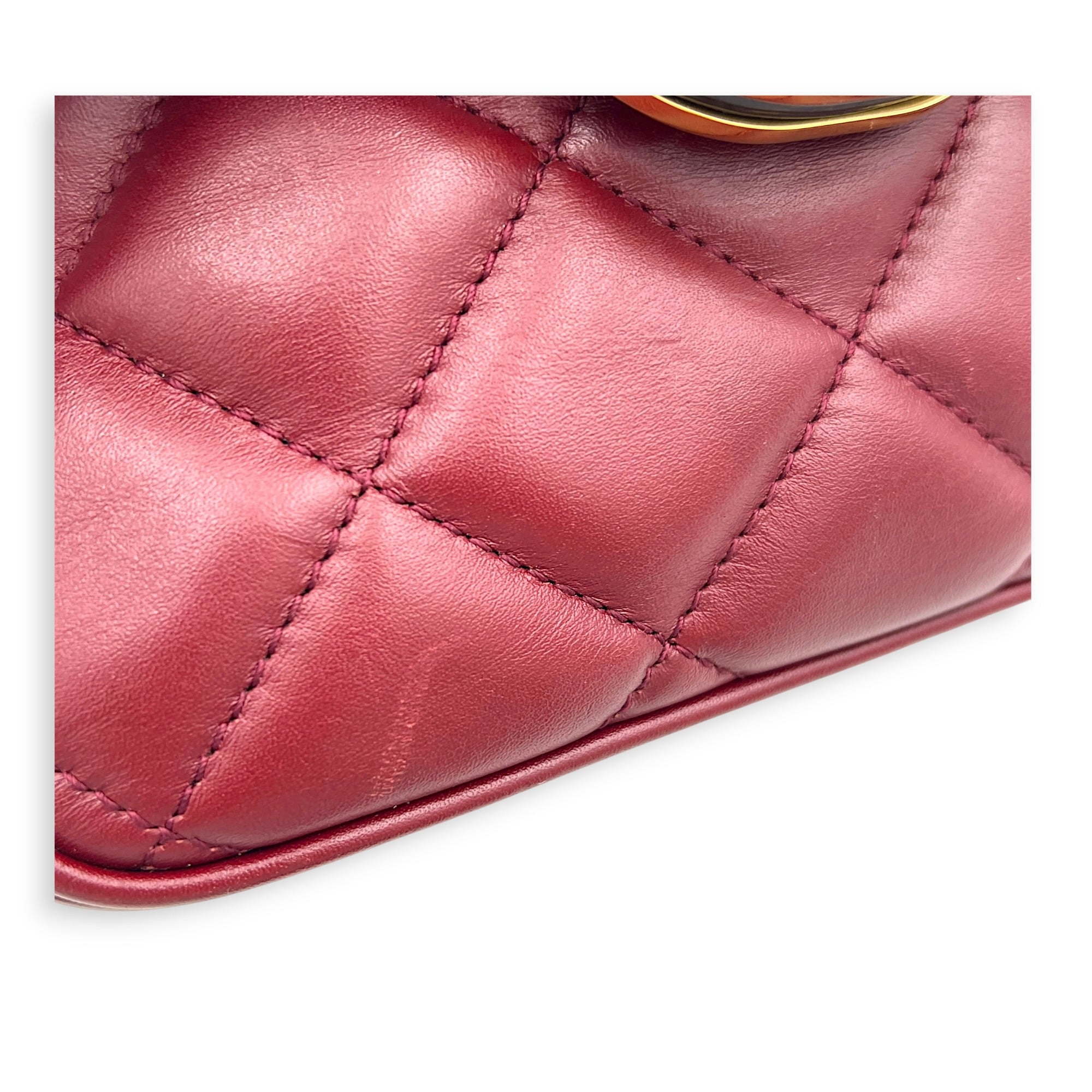 Interlocking G Deco Shoulder Bag in Lambskin, Gold hardware