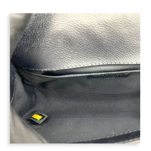 Boy Shoulder Bag Medium Black in Caviar Leather, Silver hardware