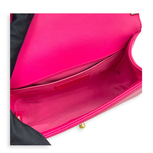 Boy Shoulder Bag Small Pink in Lambskin, Gold hardware