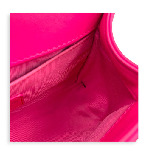 Boy Shoulder Bag Small Pink in Lambskin, Gold hardware