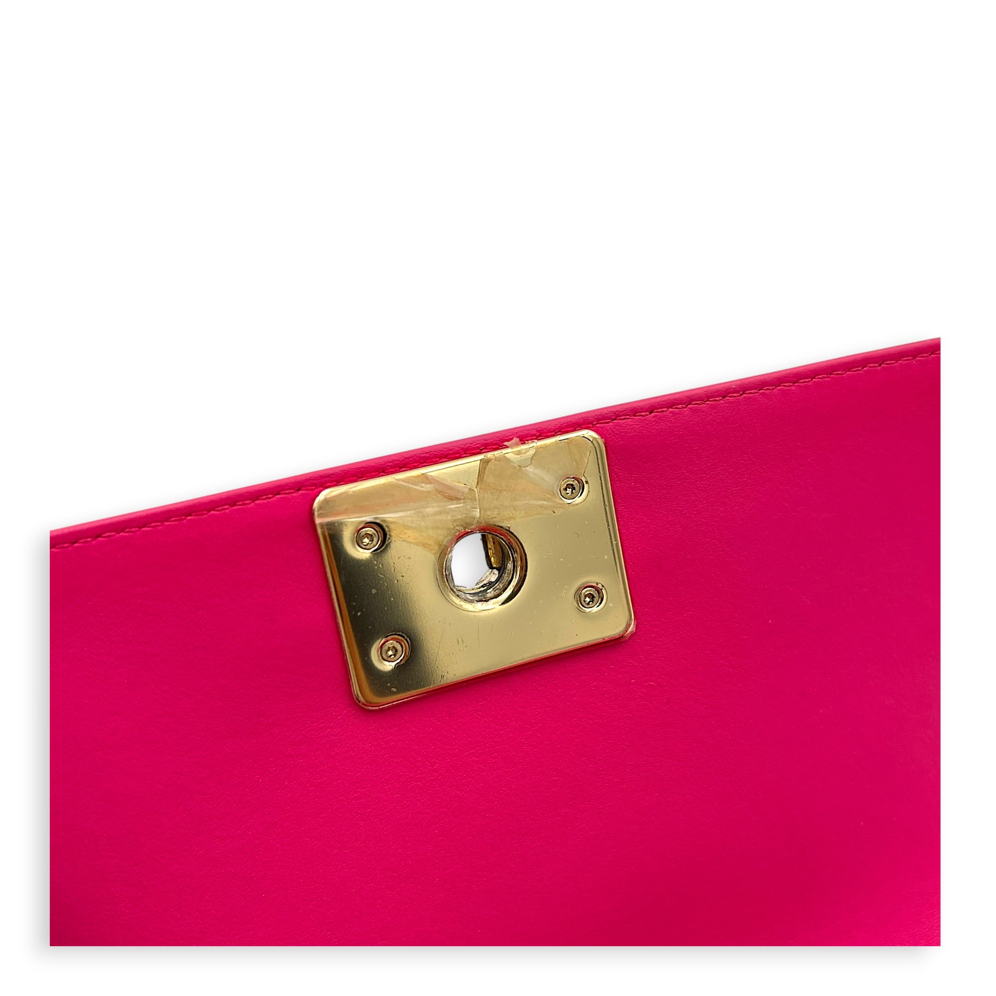 Boy Shoulder Bag Small Pink in Lambskin, Gold hardware