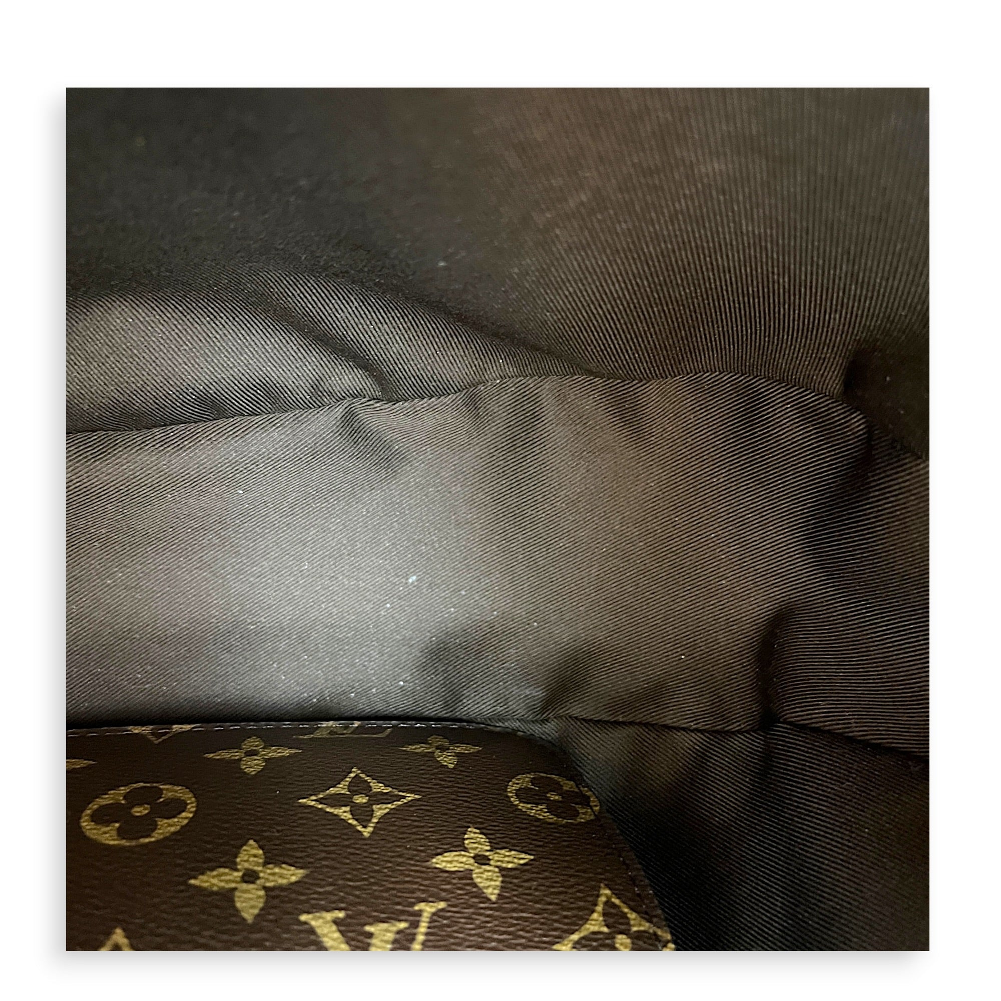 Loop Shoulder Bag Brown in Coated Canvas, Gold hardware
