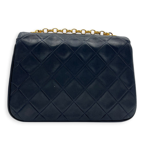 Vintage CC Crossbody Bag Dark Blue (retouched) in Lambskin, Gold hardware