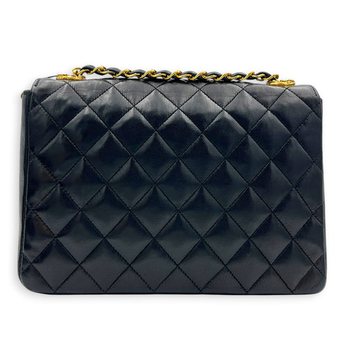 Vintage CC Crystal Shoulder Bag Black in Lambskin, Gold hardware