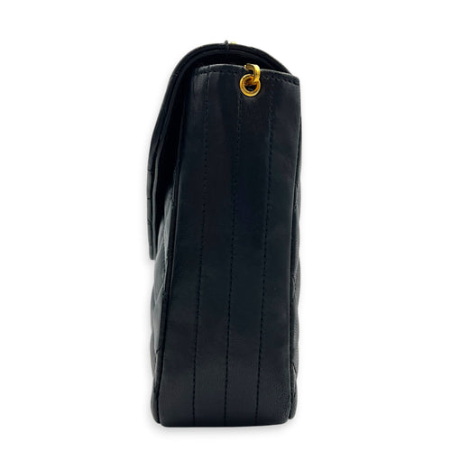 Vintage CC Crystal Shoulder Bag Black in Lambskin, Gold hardware