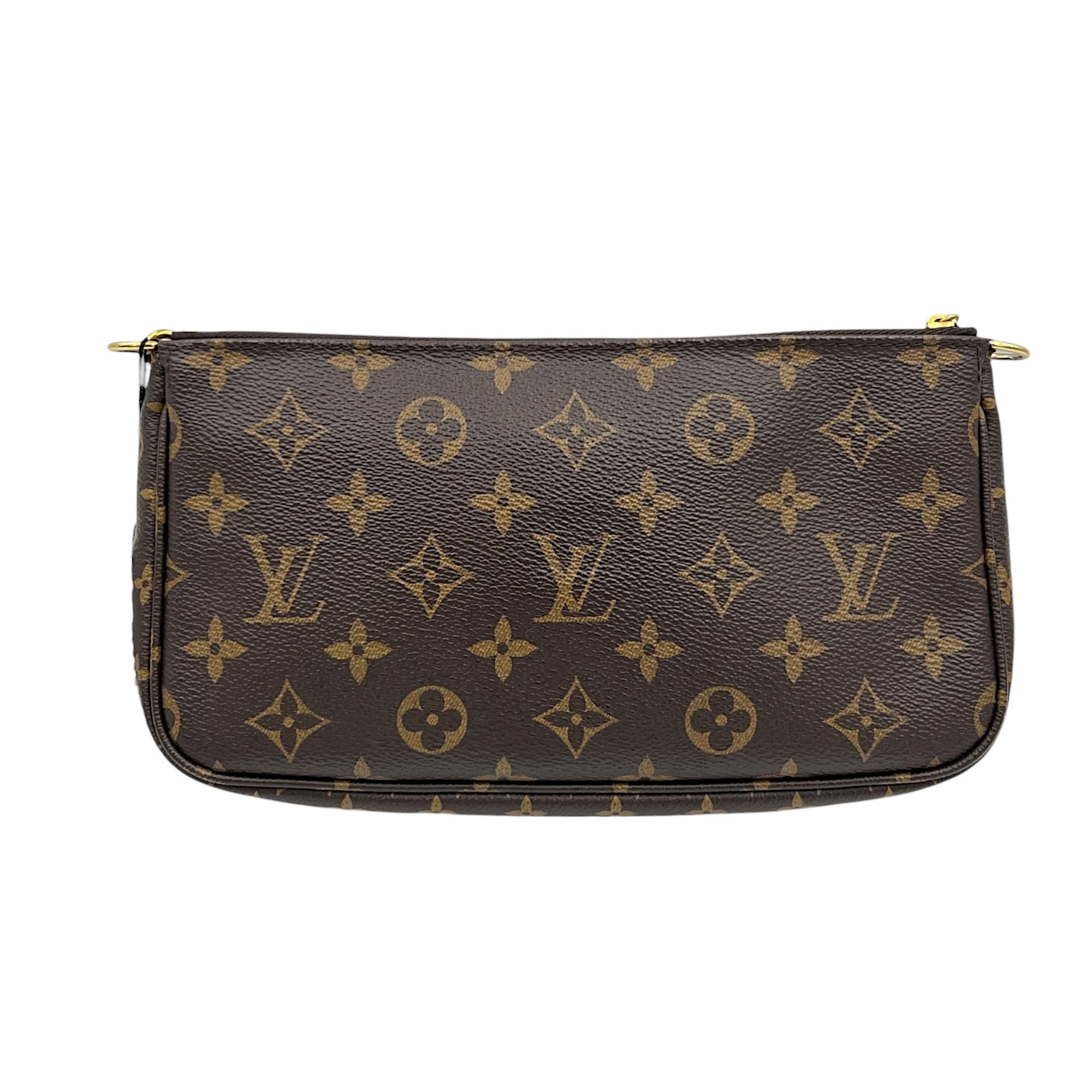 Multi-Pochette Accessoires Crossbody Bag Brown in Monogram Coated Canvas, Gold hardware