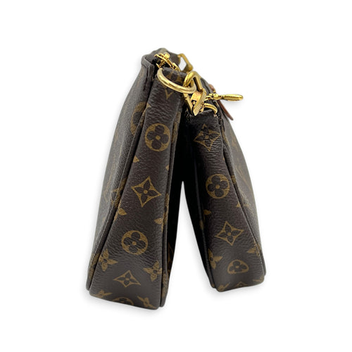 Multi-Pochette Accessoires Crossbody Bag Brown in Monogram Coated Canvas, Gold hardware