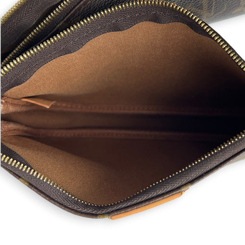 Multi-Pochette Accessoires Crossbody Bag Brown in Monogram Coated Canvas, Gold hardware