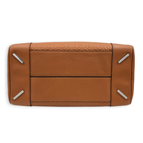 Amazona 75 Brown Top Handle Bag in Calfskin, Silver hardware