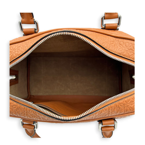 Amazona 75 Brown Top Handle Bag in Calfskin, Silver hardware