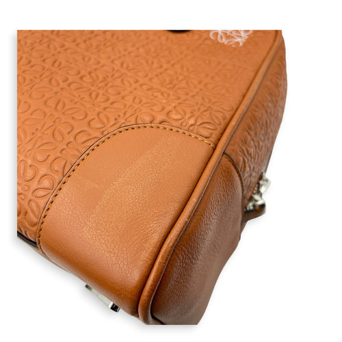 Amazona 75 Brown Top Handle Bag in Calfskin, Silver hardware
