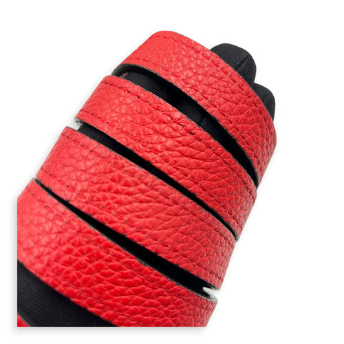 Luggage Top Handle Bag Nano Red in Calfskin, Ruthenium hardware