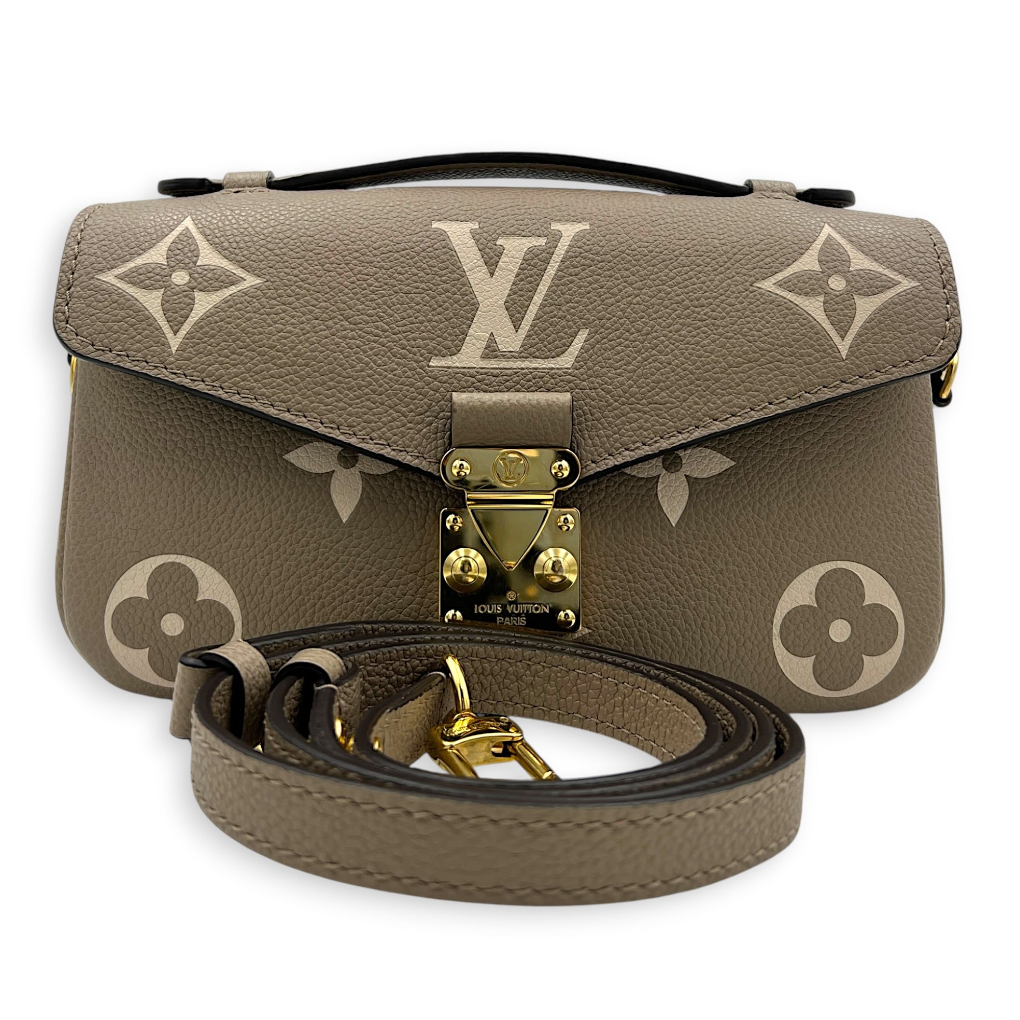 Metis East West Top Handle Bag in Empreinte Leather, Gold hardware