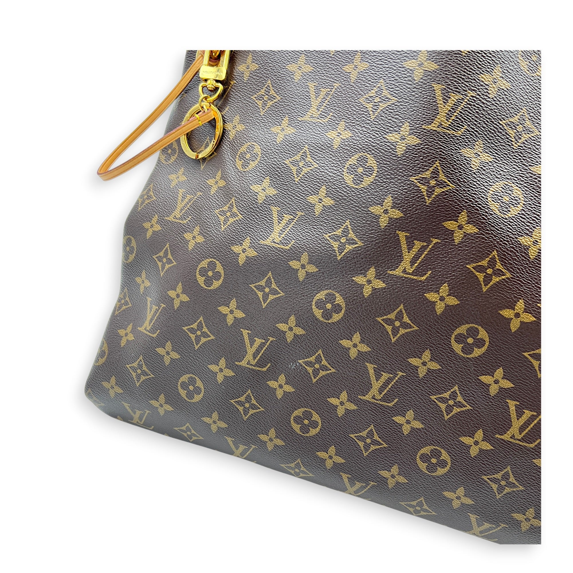 Artsy Top Handle Bag Brown in Coated Canvas, Gold hardware