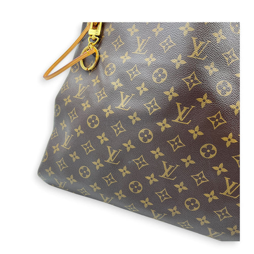 Artsy Top Handle Bag Brown in Coated Canvas, Gold hardware