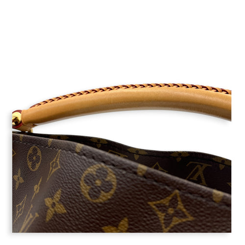 Artsy Top Handle Bag Brown in Coated Canvas, Gold hardware