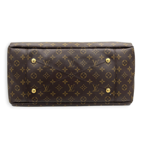 Artsy Top Handle Bag Brown in Coated Canvas, Gold hardware