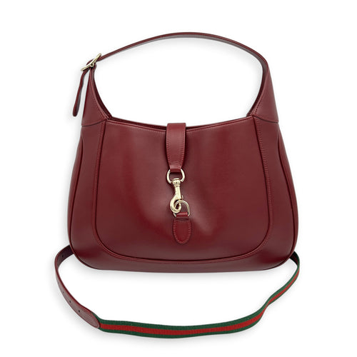 Jackie 1961 Large Red Shoulder Bag in Calfskin, Gold hardware