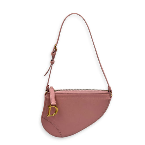 Saddle Mini Rodeo Top Handle Bag in Goat Leather, Gold hardware