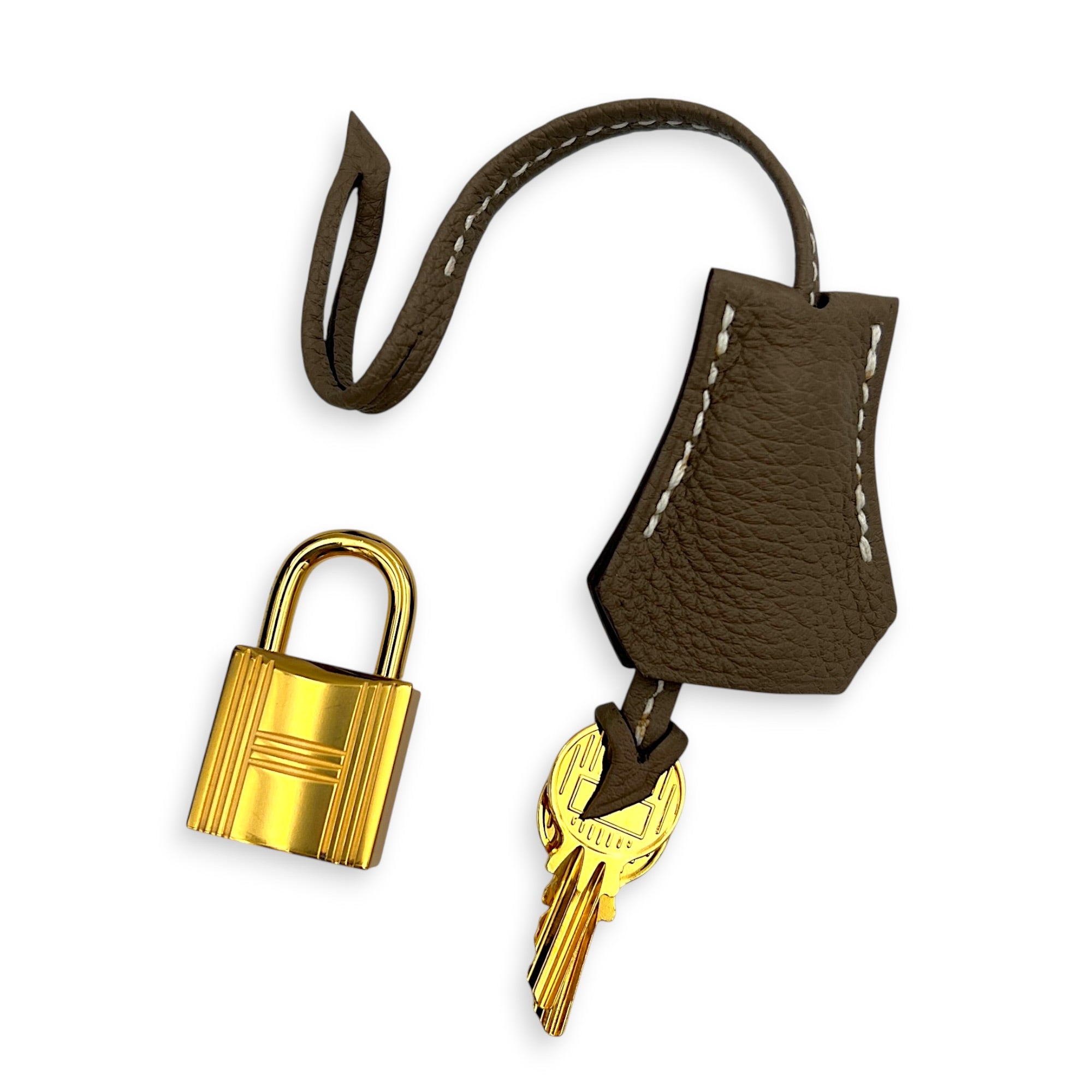 Birkin 25 Etoupe Top Handle Bag in Togo, Gold hardware