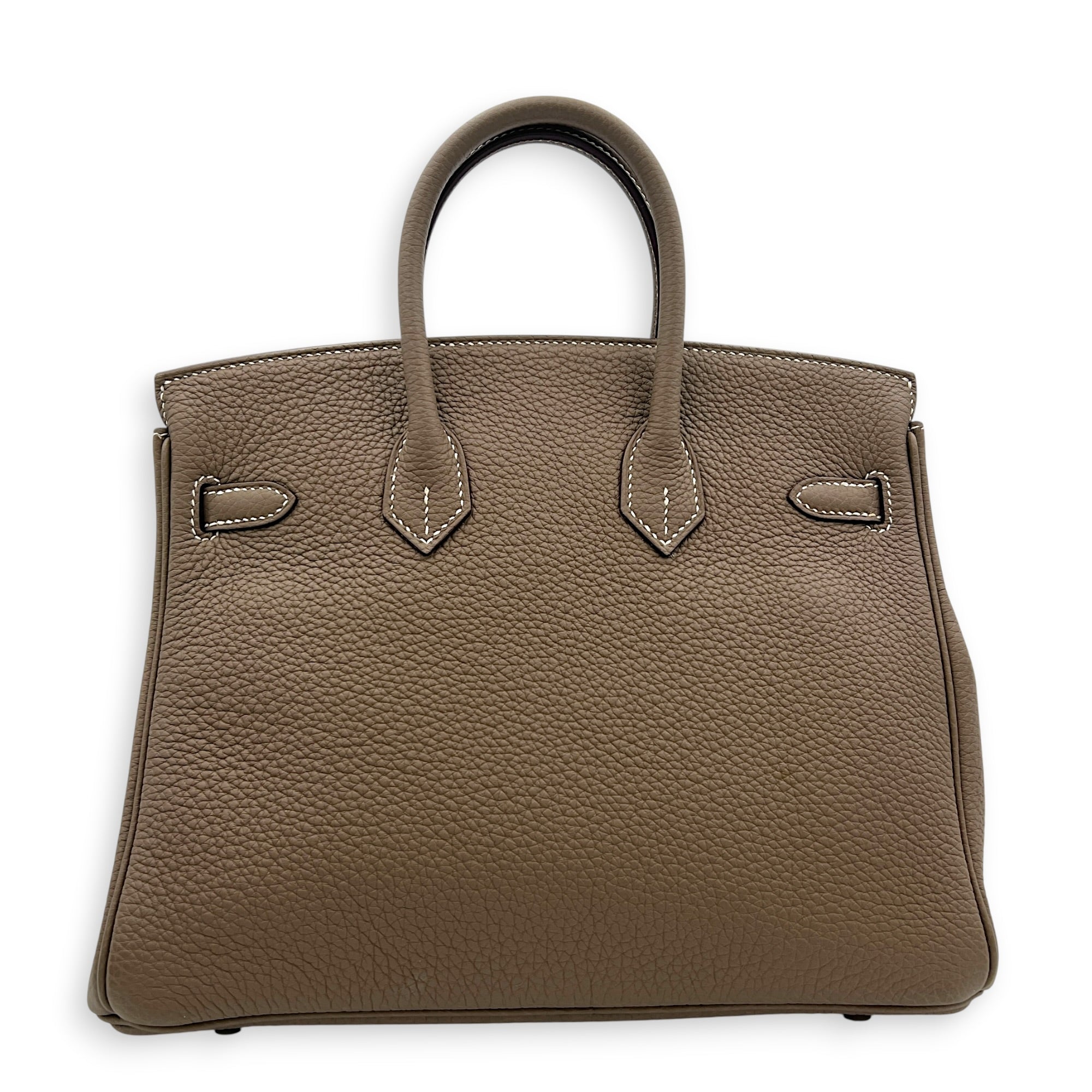 Birkin 25 Etoupe Top Handle Bag in Togo, Gold hardware