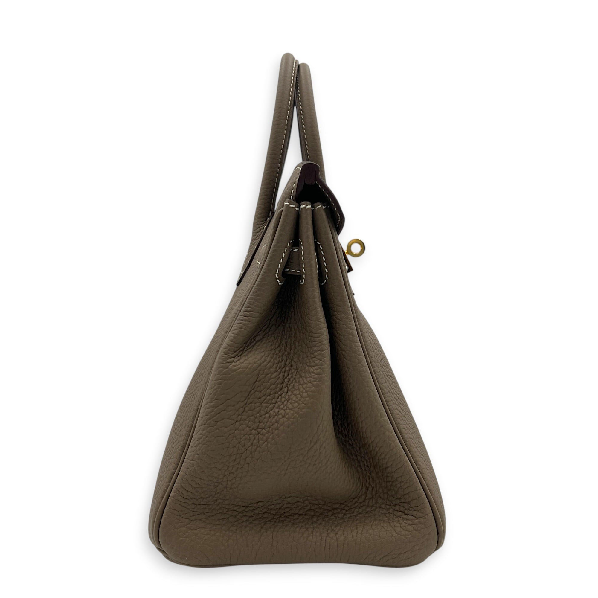 Birkin 25 Etoupe Top Handle Bag in Togo, Gold hardware