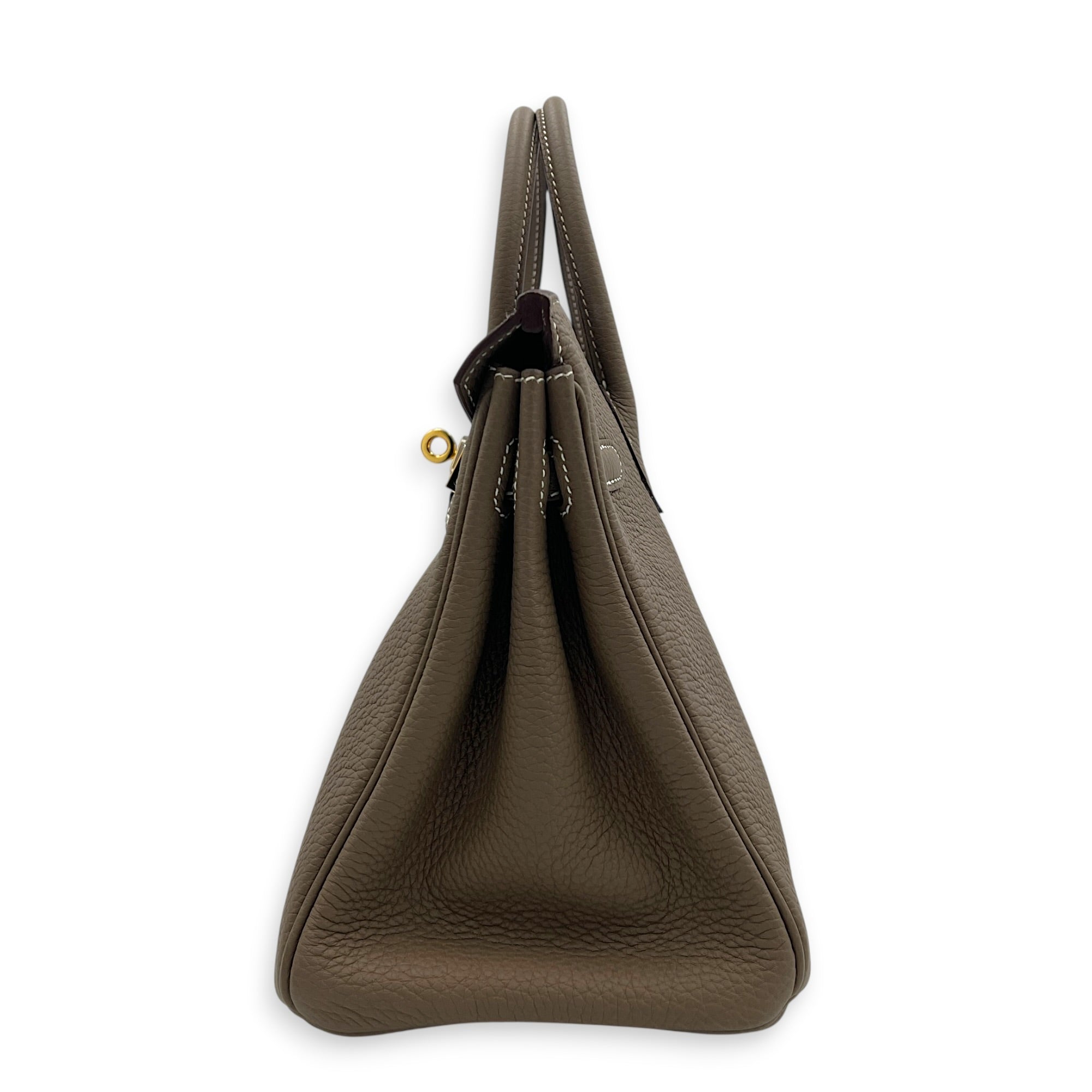 Birkin 25 Etoupe Top Handle Bag in Togo, Gold hardware