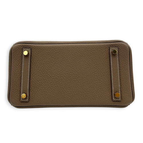 Birkin 25 Etoupe Top Handle Bag in Togo, Gold hardware
