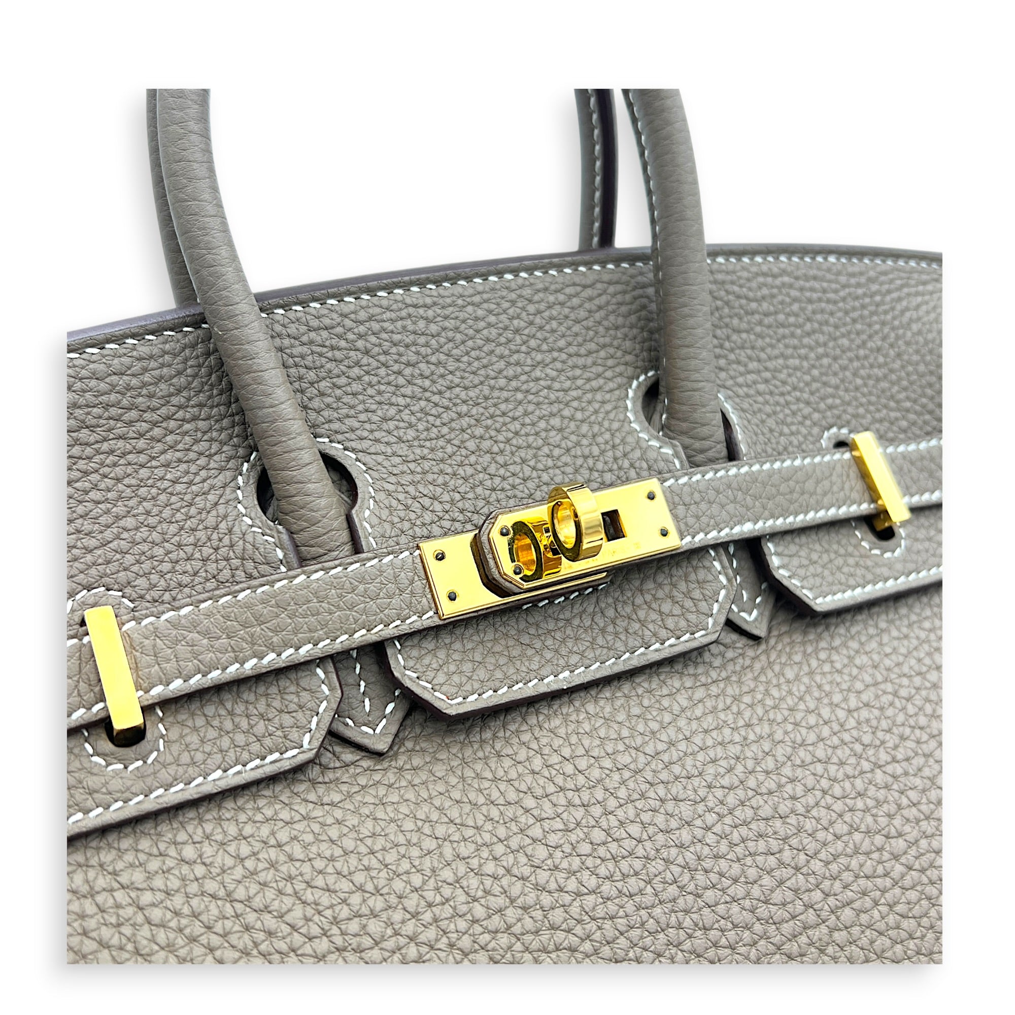 Birkin 25 Etoupe Top Handle Bag in Togo, Gold hardware