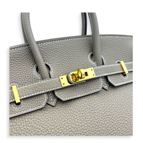 Birkin 25 Etoupe Top Handle Bag in Togo, Gold hardware