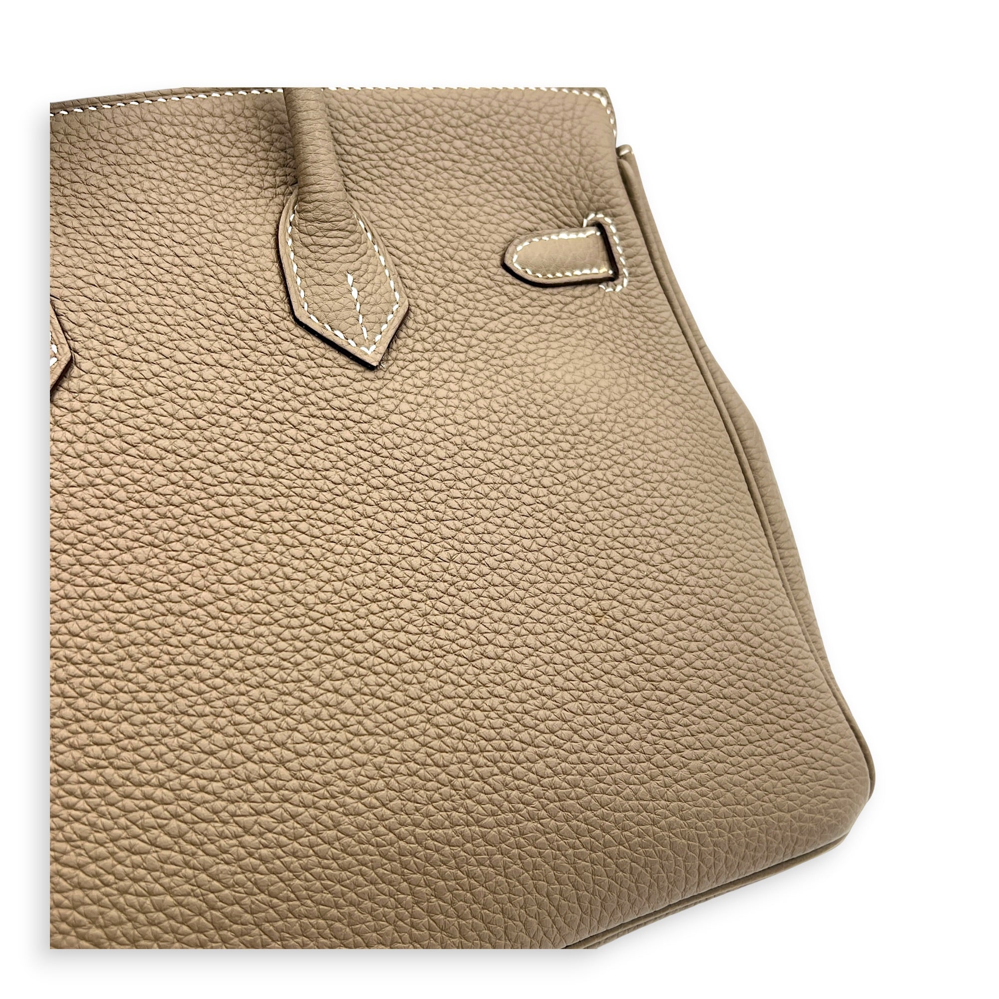 Birkin 25 Etoupe Top Handle Bag in Togo, Gold hardware
