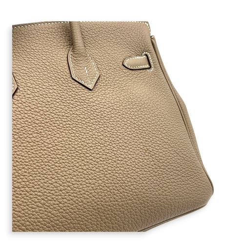 Birkin 25 Etoupe Top Handle Bag in Togo, Gold hardware