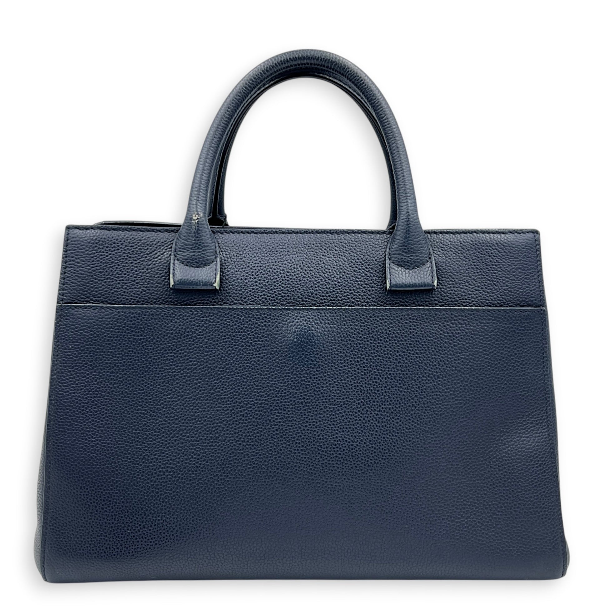 CC Tote Bag Blue in Calfskin, Gold hardware
