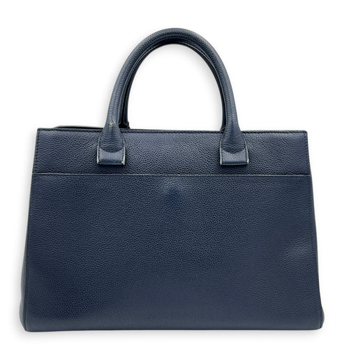 CC Tote Bag Blue in Calfskin, Gold hardware